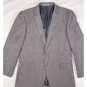 Bertolini Eli Thomas Santana Row Mens Grey‎ Pink Pinstripe Blazer Sport Coat